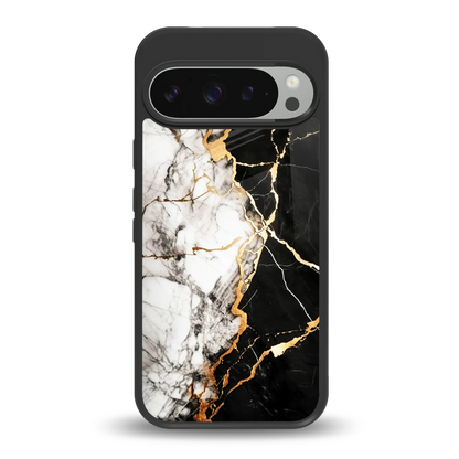 Gilded Marble back phone cover | glass case for google pixel 9 pro xl
