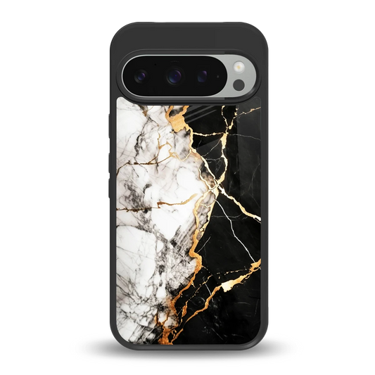 Gilded Marble back phone cover | glass case for google pixel 9 pro xl