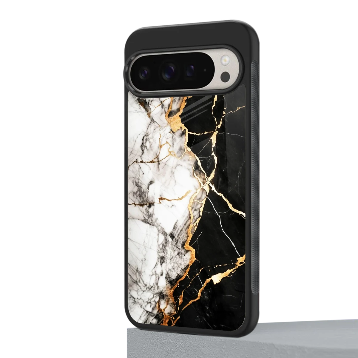 Gilded Marble google pixel 9 pro mobile cover | shockproof glass phone case