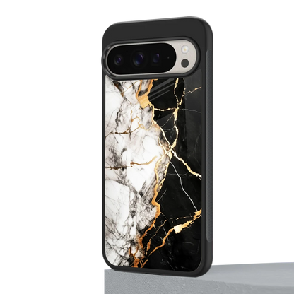 Gilded Marble google pixel 9 pro mobile cover | shockproof glass phone case