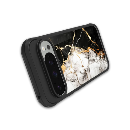 Gilded Marble stylish phone case for google pixel 9 pro | glossy glass and slim fit