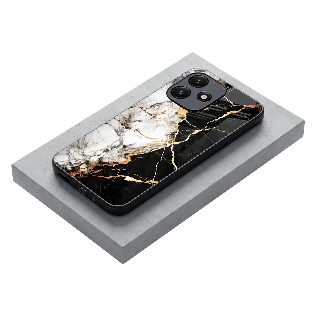 Gilded Marble stylish phone case for redmi 12 5g | glossy glass and slim fit