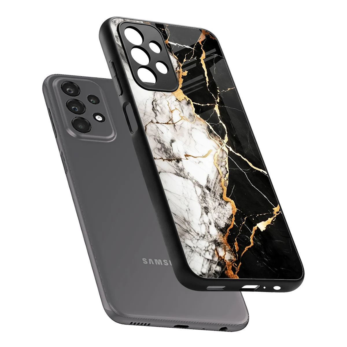 Gilded Marble sleek samsung galaxy a23 cover with tempered glass back and TPU edges