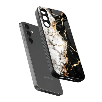 Gilded Marble sleek samsung galaxy m34 5g cover with tempered glass back and TPU edges