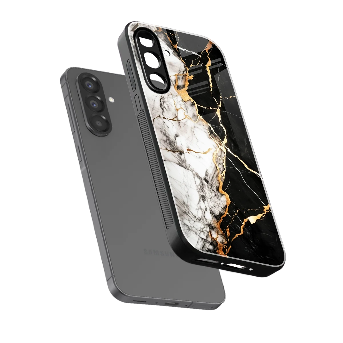 Gilded Marble sleek samsung galaxy a17 5g cover with tempered glass back and TPU edges