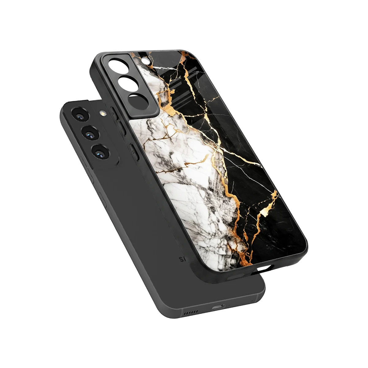 Gilded Marble sleek samsung galaxy s22 cover with tempered glass back and TPU edges