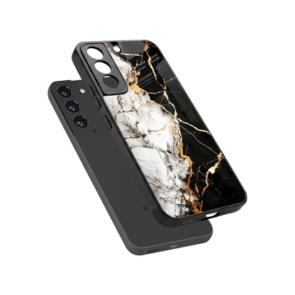 Gilded Marble sleek samsung galaxy s22 cover with tempered glass back and TPU edges