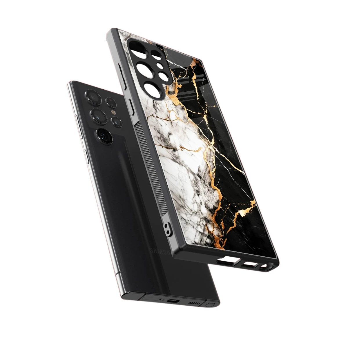 Gilded Marble sleek samsung galaxy s24 ultra cover with tempered glass back and TPU edges