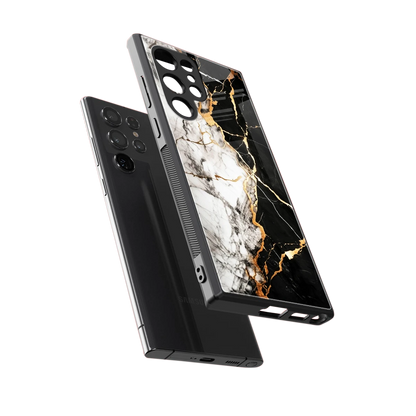 Gilded Marble sleek samsung galaxy s24 ultra cover with tempered glass back and TPU edges