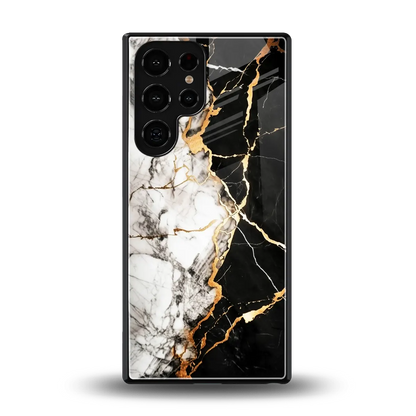 Gilded Marble back phone cover | glass case for samsung galaxy s25 ultra