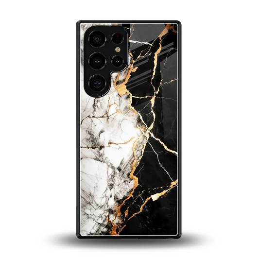 Gilded Marble back phone cover | glass case for samsung galaxy s25 ultra