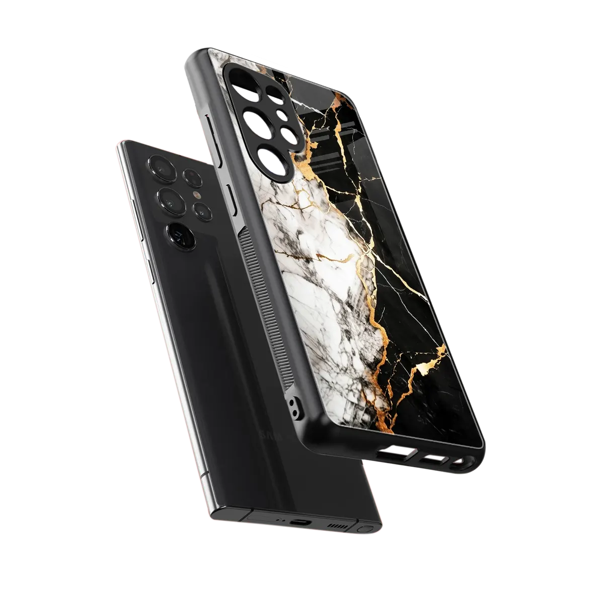 Gilded Marble sleek samsung galaxy s25 ultra cover with tempered glass back and TPU edges