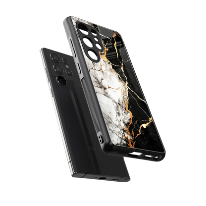 Gilded Marble sleek samsung galaxy s25 ultra cover with tempered glass back and TPU edges