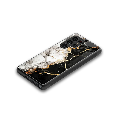 Gilded Marble stylish phone case for samsung galaxy s25 ultra | glossy glass and slim fit