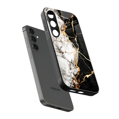 Gilded Marble sleek samsung galaxy s24 cover with tempered glass back and TPU edges