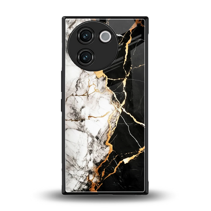 Gilded Marble back phone cover | glass case for vivo v30e
