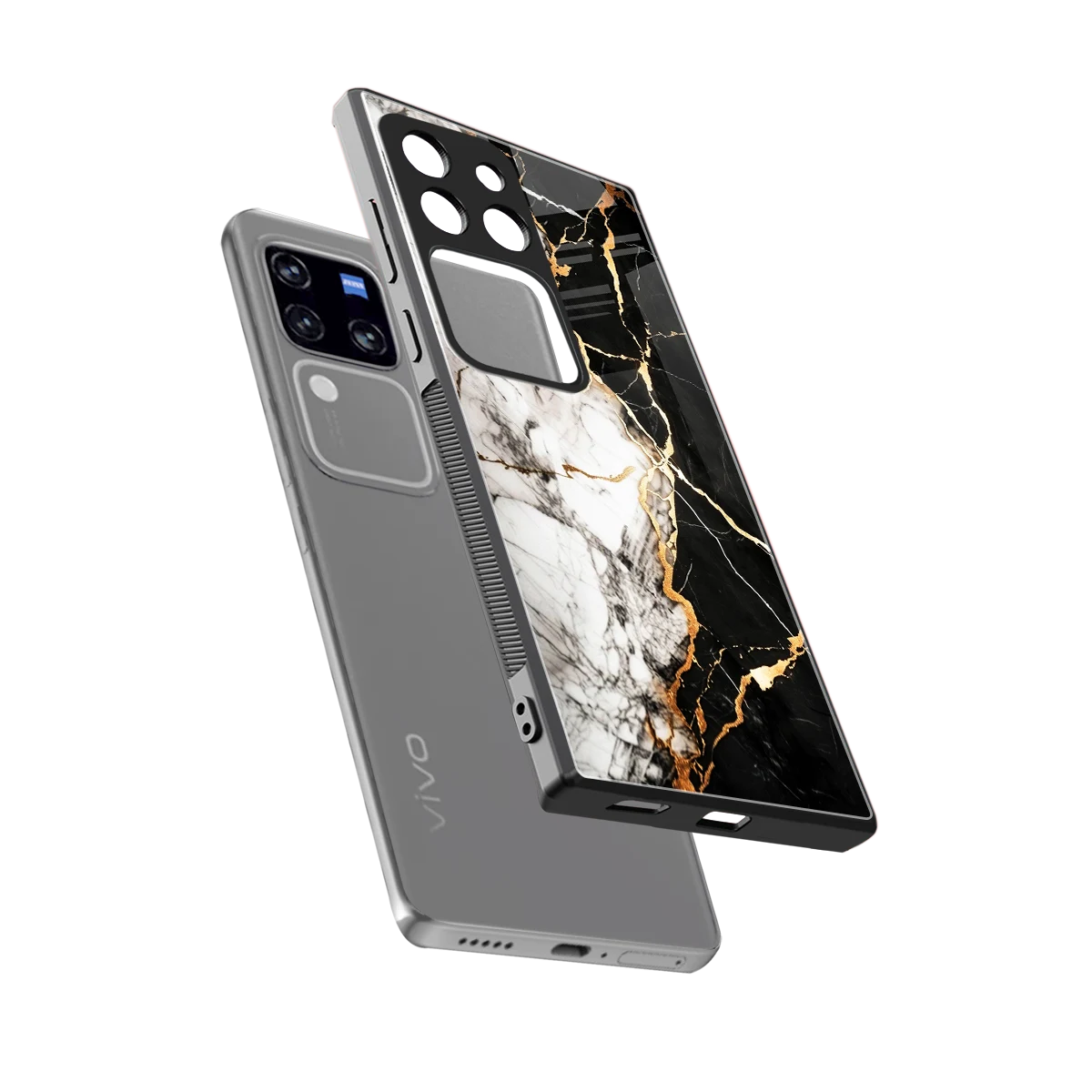 Gilded Marble sleekvivo v30 pro cover with tempered glass back and TPU edges