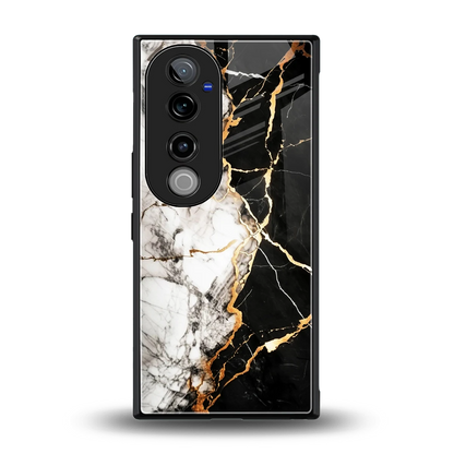 Gilded Marble back phone cover | glass case for vivo v40 pro
