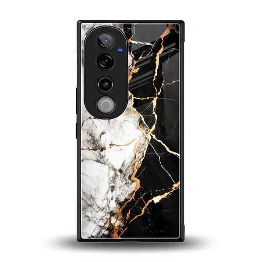 Gilded Marble back phone cover | glass case for vivo v40 pro