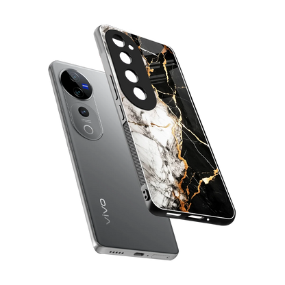 Gilded Marble sleek vivo v40 pro cover with tempered glass back and TPU edges