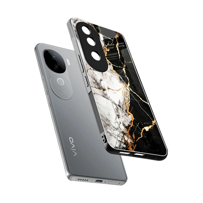 Gilded Marble sleek vivo v40e cover with tempered glass back and TPU edges