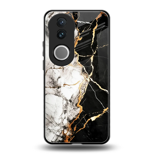 Gilded Marble back phone cover | glass case for vivo v50