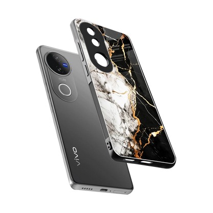 Gilded Marble sleek vivo v50 cover with tempered glass back and TPU edges