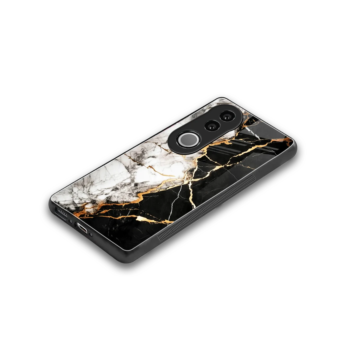 Gilded Marble stylish phone case for vivo v50 | glossy glass and slim fit