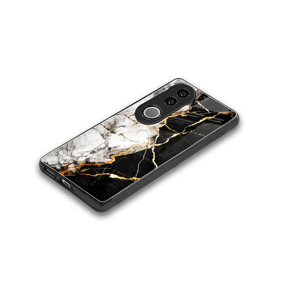 Gilded Marble stylish phone case for vivo v50 | glossy glass and slim fit