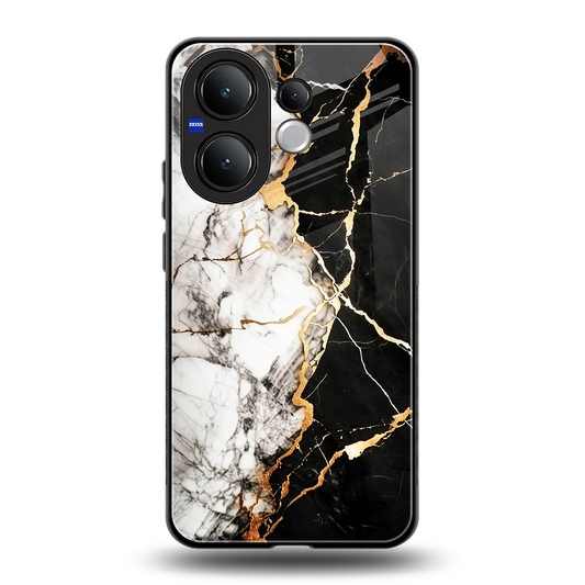Gilded Marble back phone cover | glass case for vivo v60