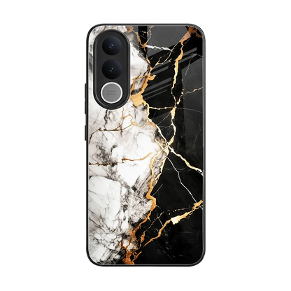 Gilded Marble back phone cover | glass case for vivo v70 fe
