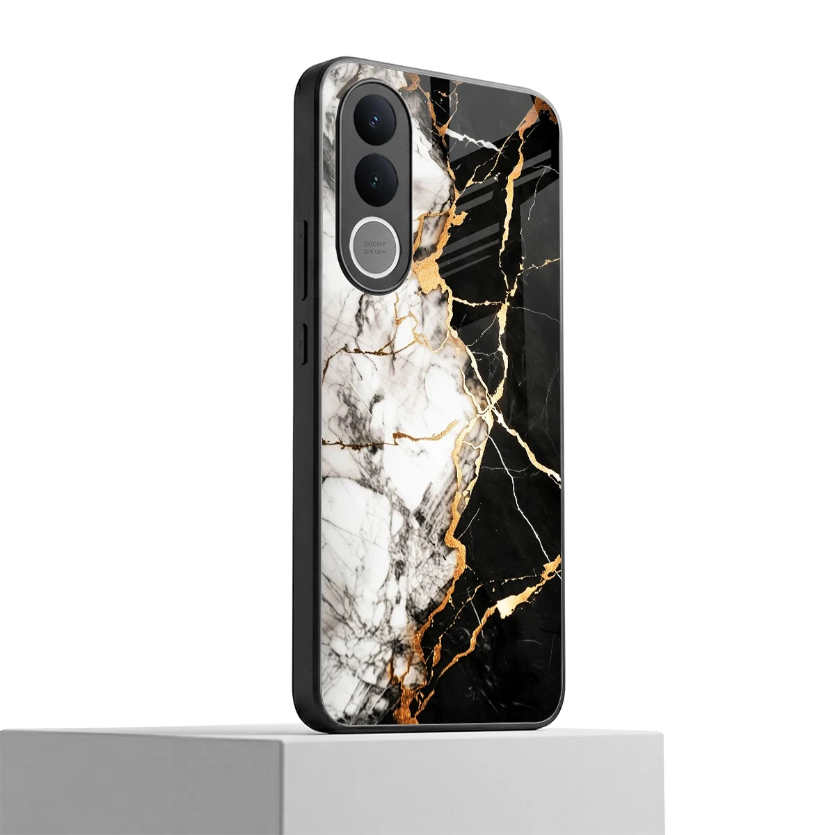 Gilded Marble vivo v70 fe mobile cover | shockproof glass phone case