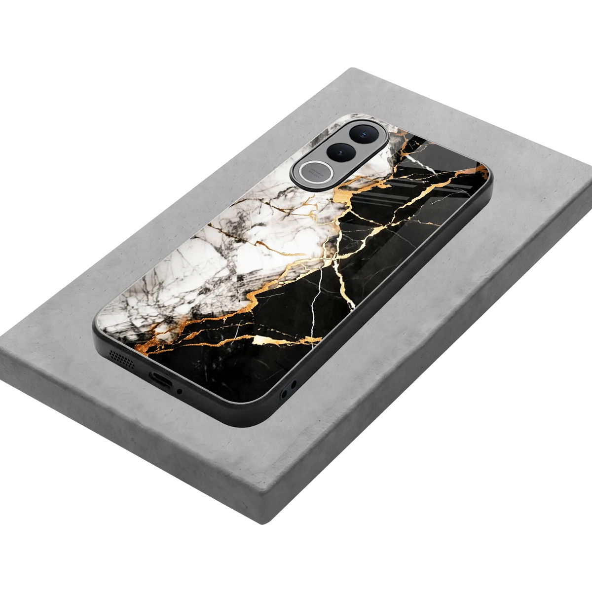 Gilded Marble stylish phone case for vivo v70 fe | glossy glass and slim fit