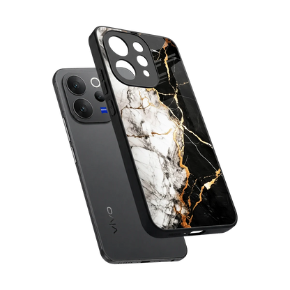 Gilded Marble sleek vivo v70 cover with tempered glass back and TPU edges