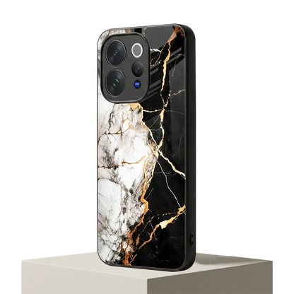 Gilded Marble vivo v70 mobile cover | shockproof glass phone case