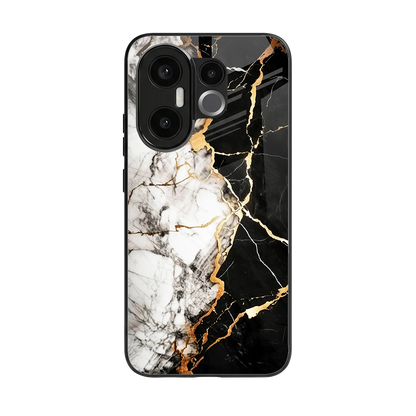 Gilded Marble back phone cover | glass case for vivo x200 fe