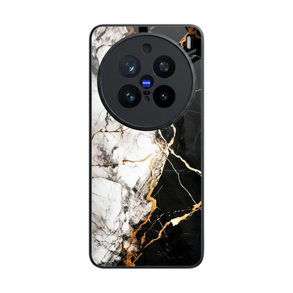 Gilded Marble back phone cover | glass case for vivo x200 pro
