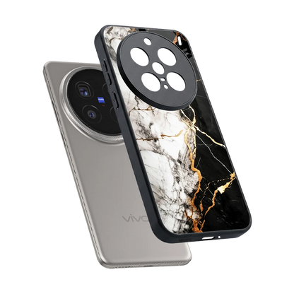 Gilded Marble sleek vivo x200 pro cover with tempered glass back and TPU edges