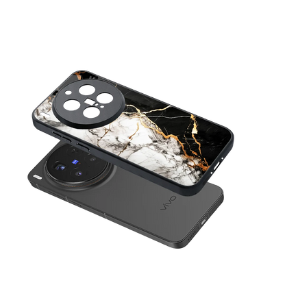 Gilded Marble sleek vivo x300 pro cover with tempered glass back and TPU edges