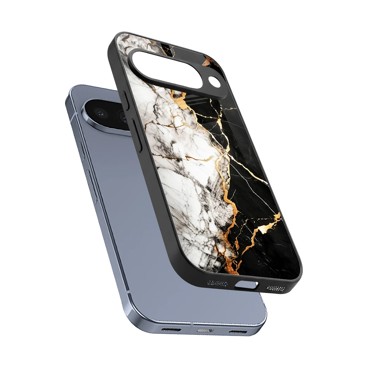 Gilded Marble sleek google pixel 10 cover with tempered glass back and TPU edges