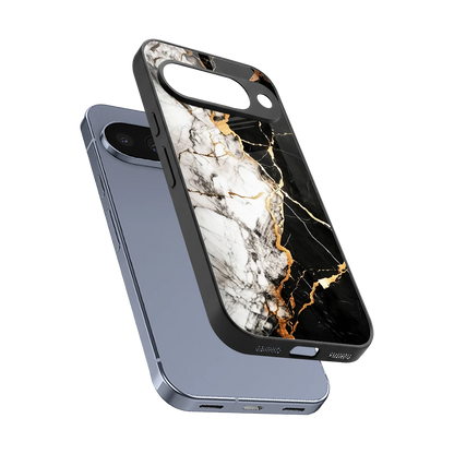 Gilded Marble sleek google pixel 10 cover with tempered glass back and TPU edges