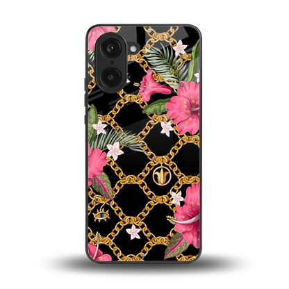 Gilded Petals back phone cover | glass case for oneplus nord ce5 5g