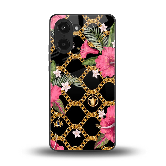 Gilded Petals back phone cover | glass case for oneplus nord ce5 5g