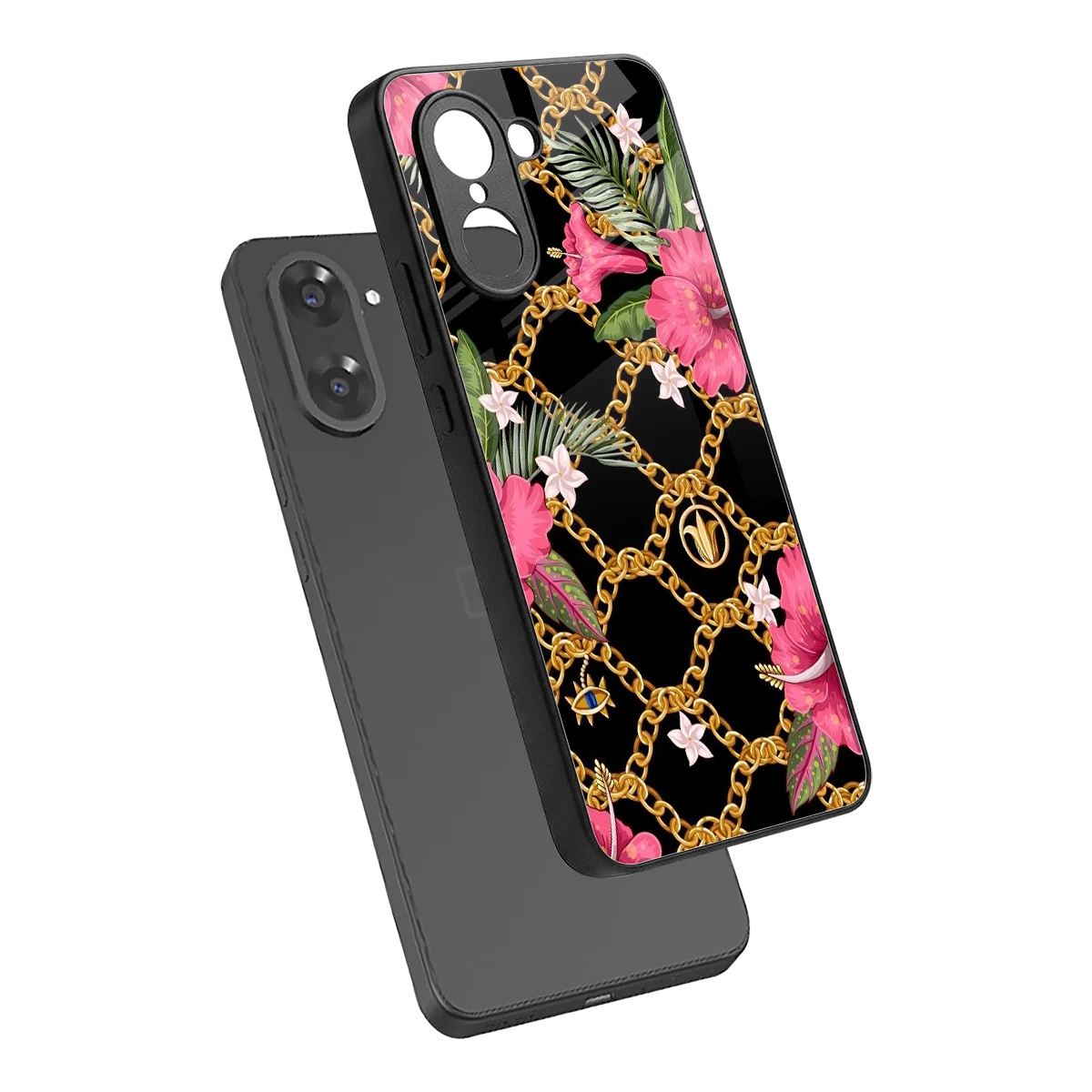 Gilded Petals sleek oneplus nord ce5 5g cover with tempered glass back and TPU edges