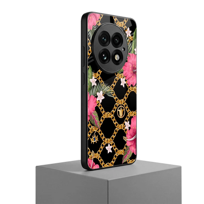 Gilded Petals oneplus 13 mobile cover | shockproof glass phone case