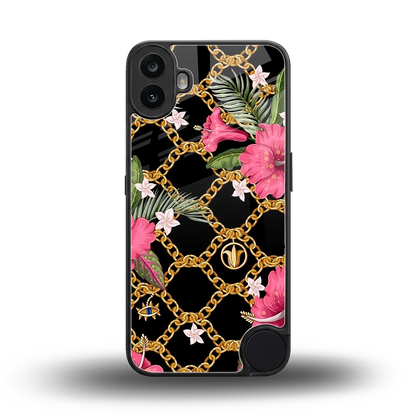Gilded Petals back phone cover | glass case for cmf nothing phone 1