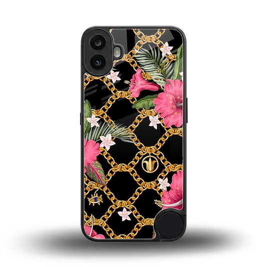 Gilded Petals back phone cover | glass case for cmf nothing phone 1