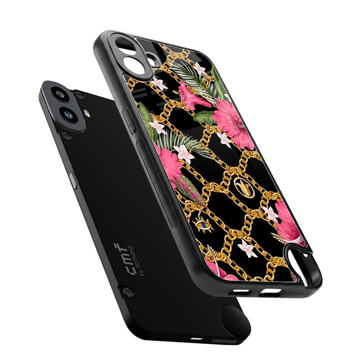 Gilded Petals sleek cmf nothing phone 1 cover with tempered glass back and TPU edges