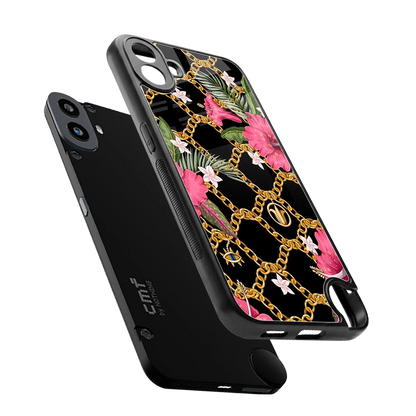 Gilded Petals sleek cmf nothing phone 1 cover with tempered glass back and TPU edges
