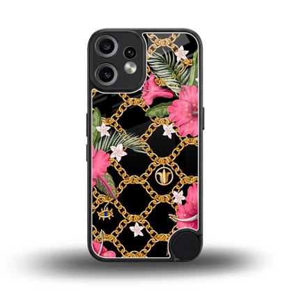 Gilded Petals back phone cover | glass case for cmf nothing phone 2 pro